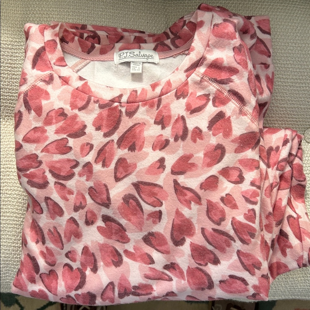 PJ Salvage Hearts pajama set size L